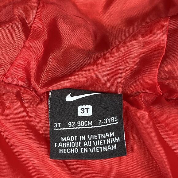 Nike Jacket Little Boys Size 3T 2-3Yrs Blue Red Puffer Zip Hooded Jacket Coat - Picture 10 of 10